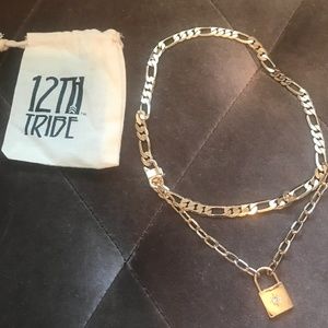12th Tribe Gold Lock Necklace